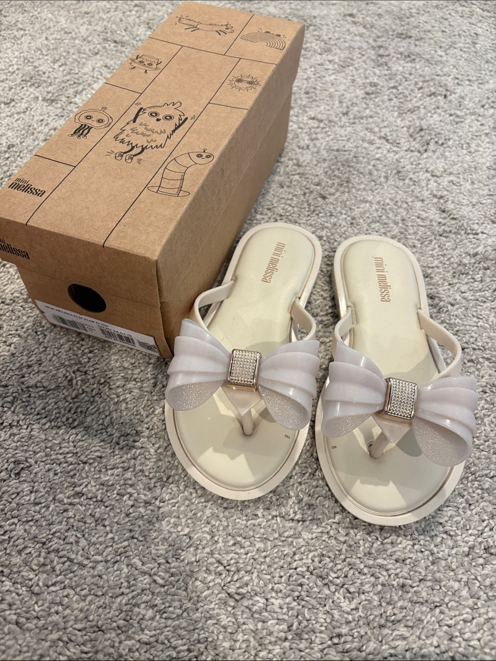 Mini Melissa toddler girl Melissa flip flop beige 12M
